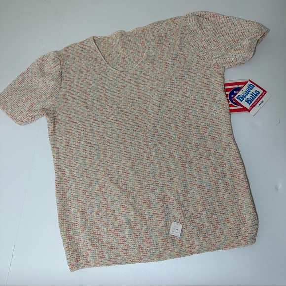 Vtg Kenneth Knits 70s/80s pastel knit top - Picture 1 of 6